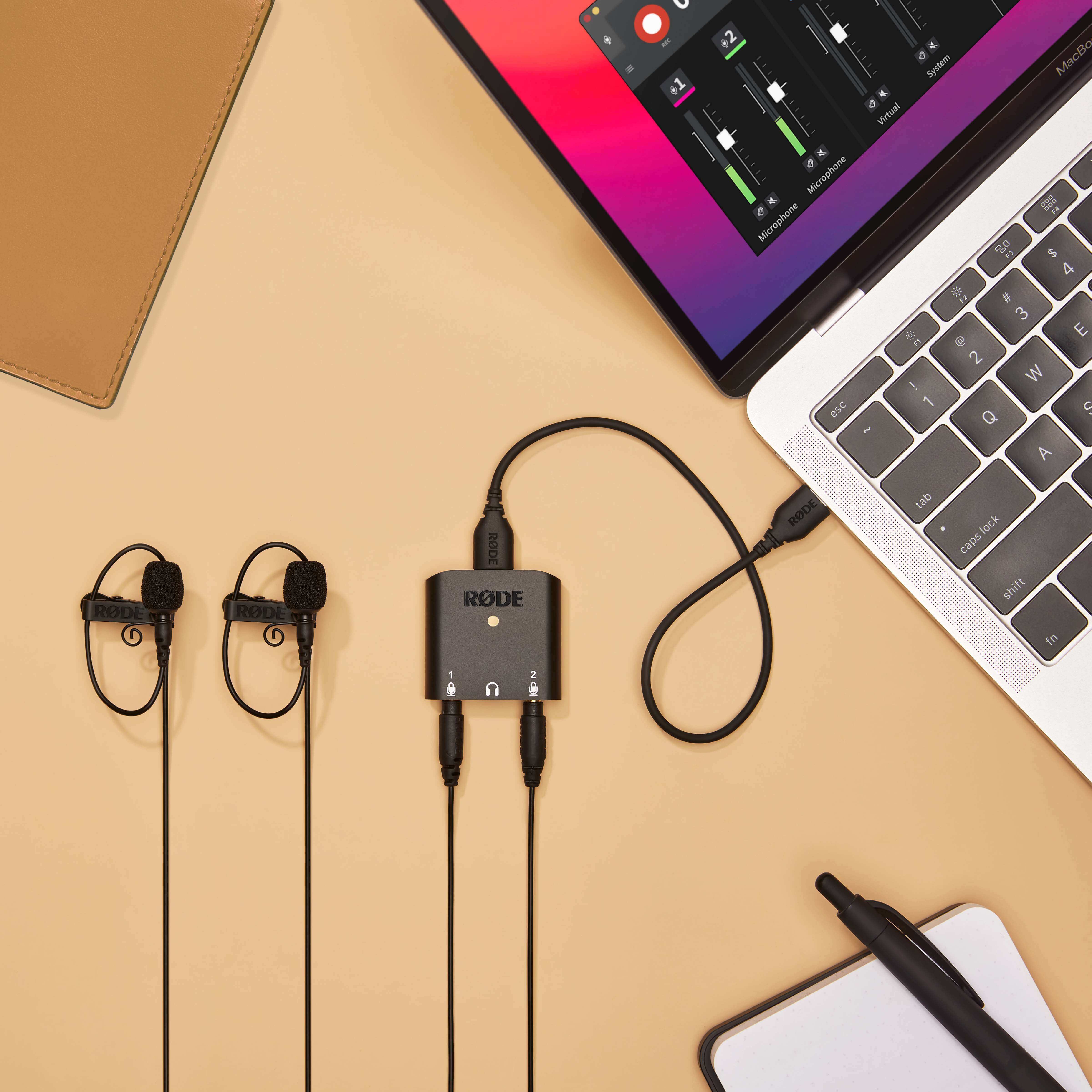 AI-Micro plugged into a Macbook running RØDE Connect