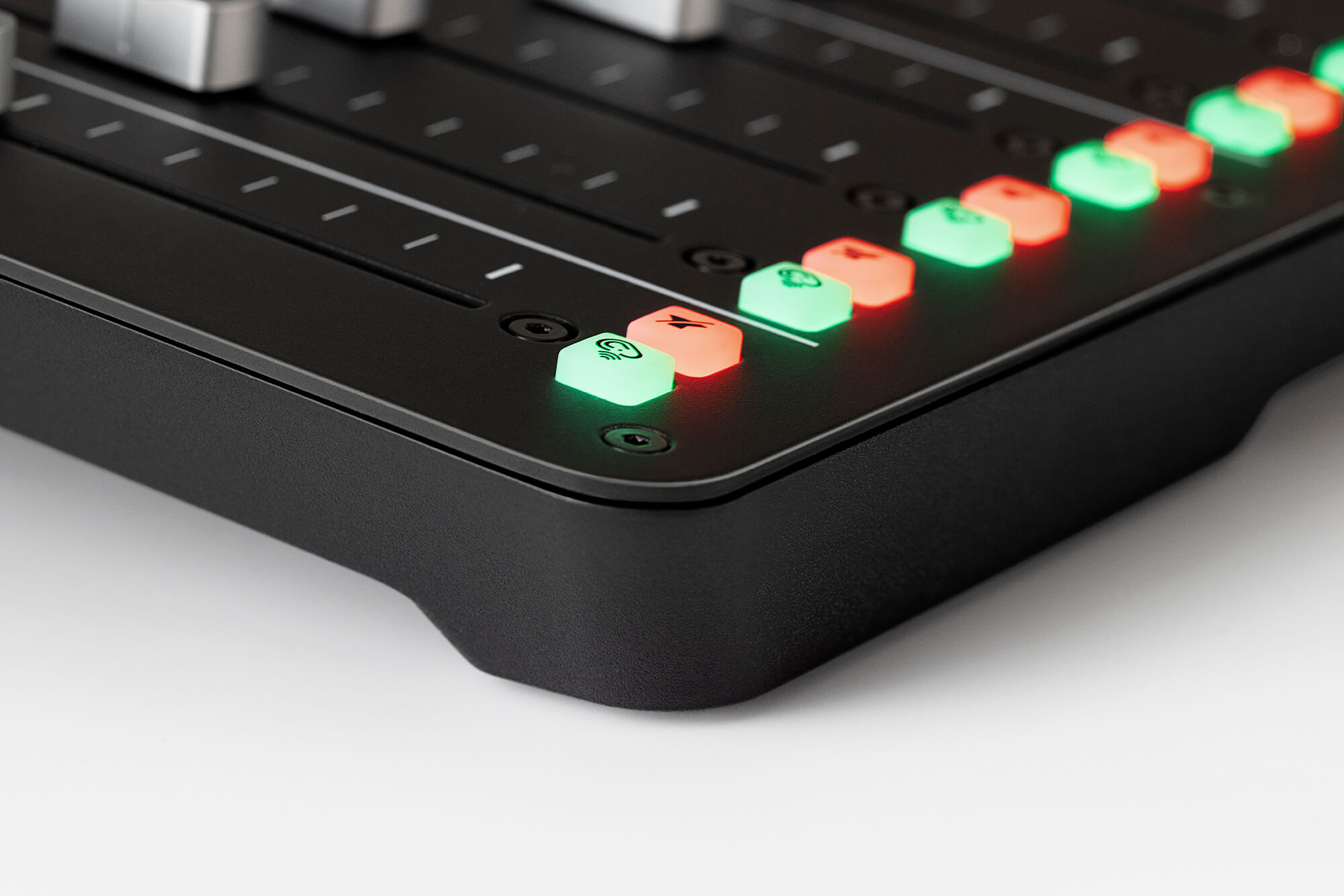 RØDECaster Pro solo and mute buttons