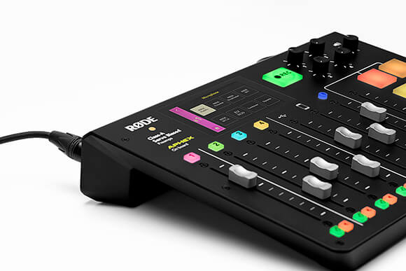 RØDECaster Pro on mic selection screen with PodMic connected to XLR input 1