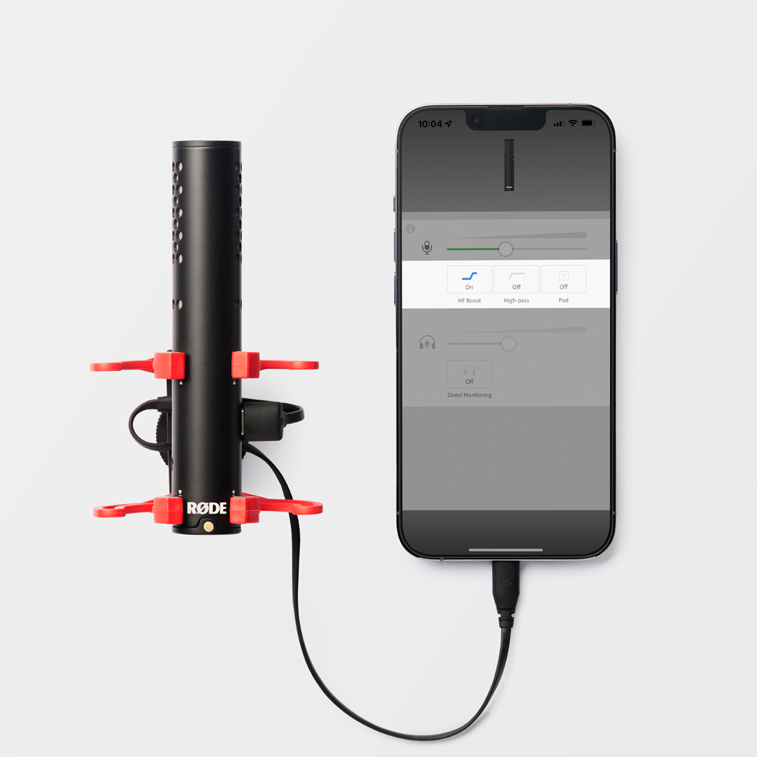 High Frequency boost on screen of phone and Videomic GO II plugged in