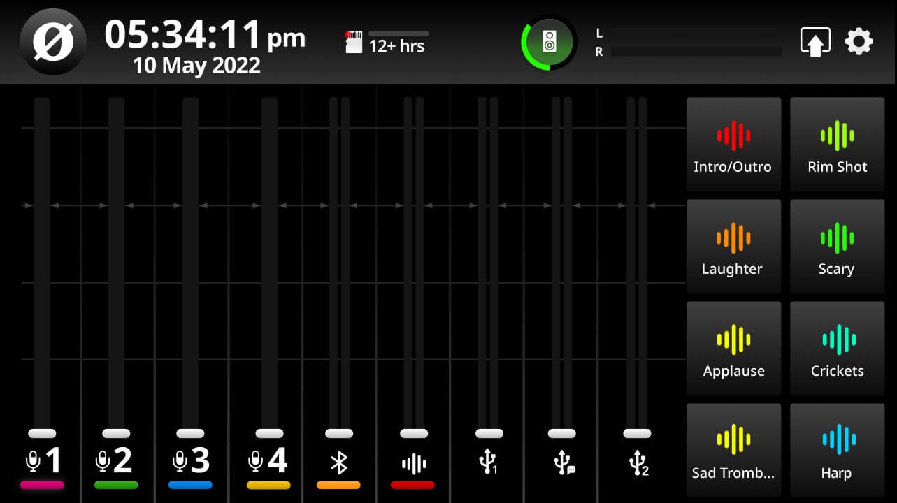 RØDECaster Pro II default mixer screen