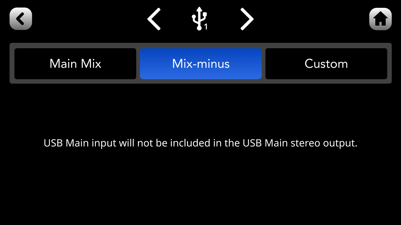 RØDECaster Pro II USB 1 Mix-minus screen