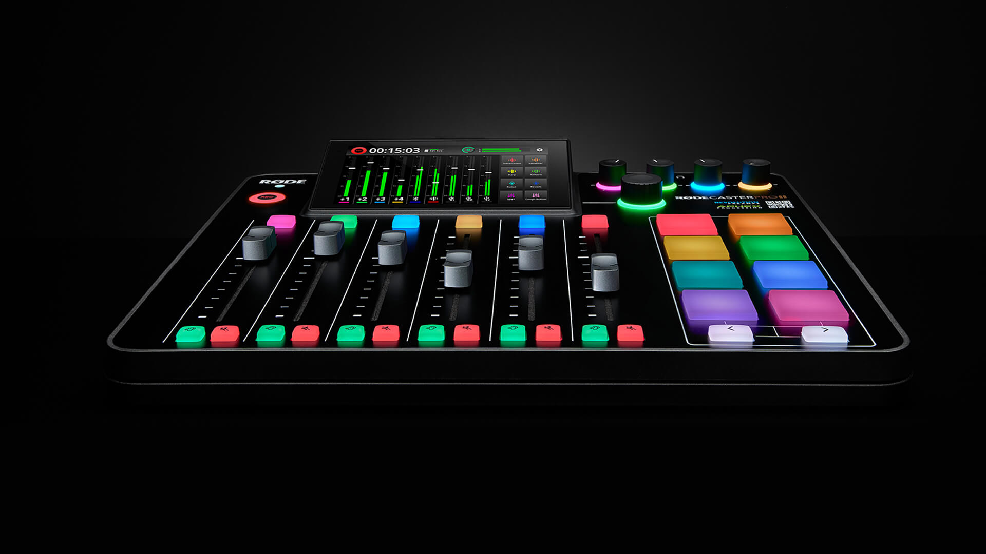 RØDECaster Pro II on black background