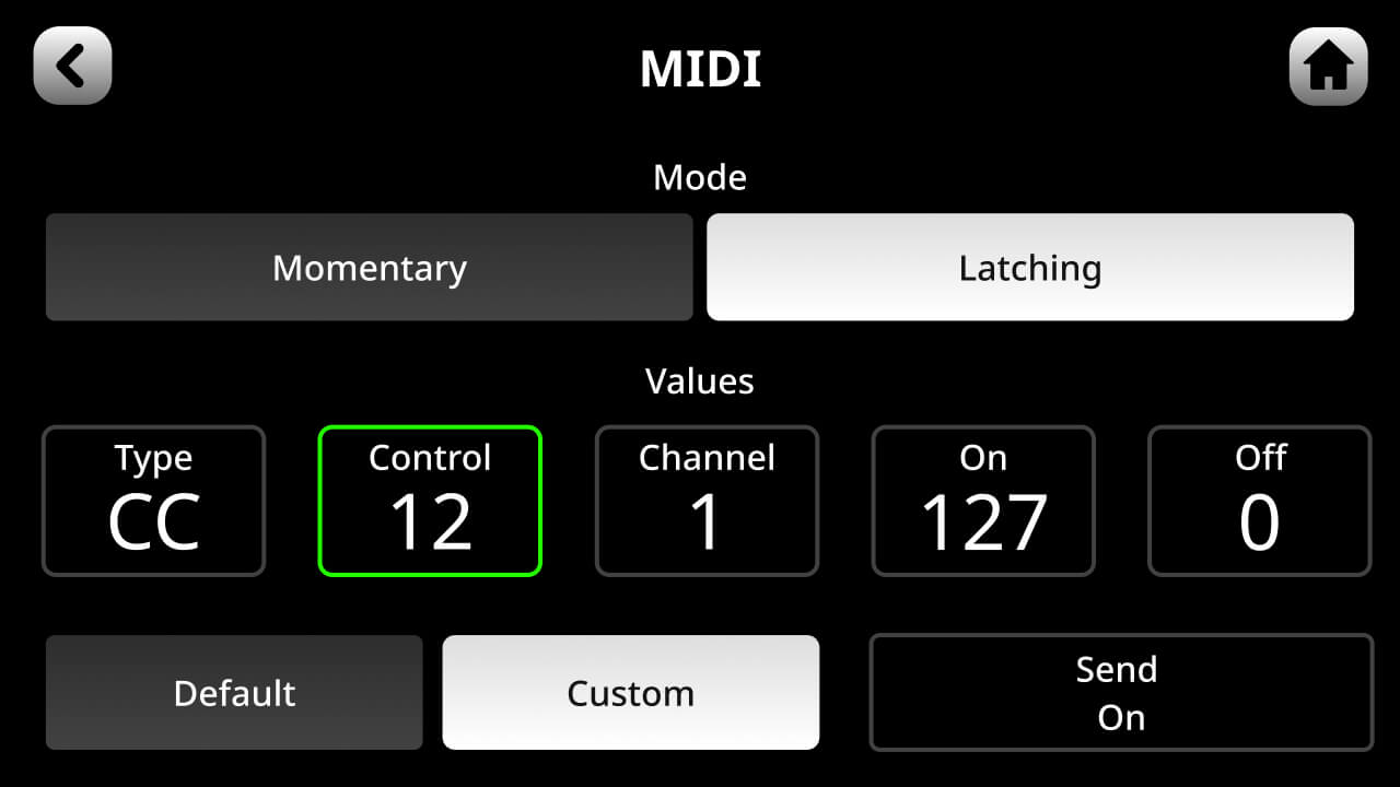 RØDECaster Duo custom MIDI trigger setup screen