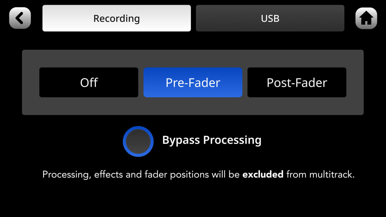 RØDECaster Duo pre-fader selected