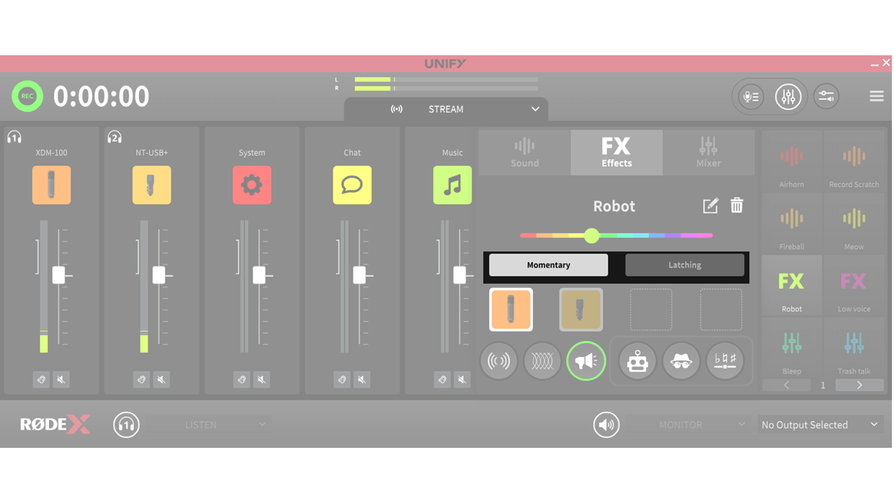 UNIFY voice effect activation modes