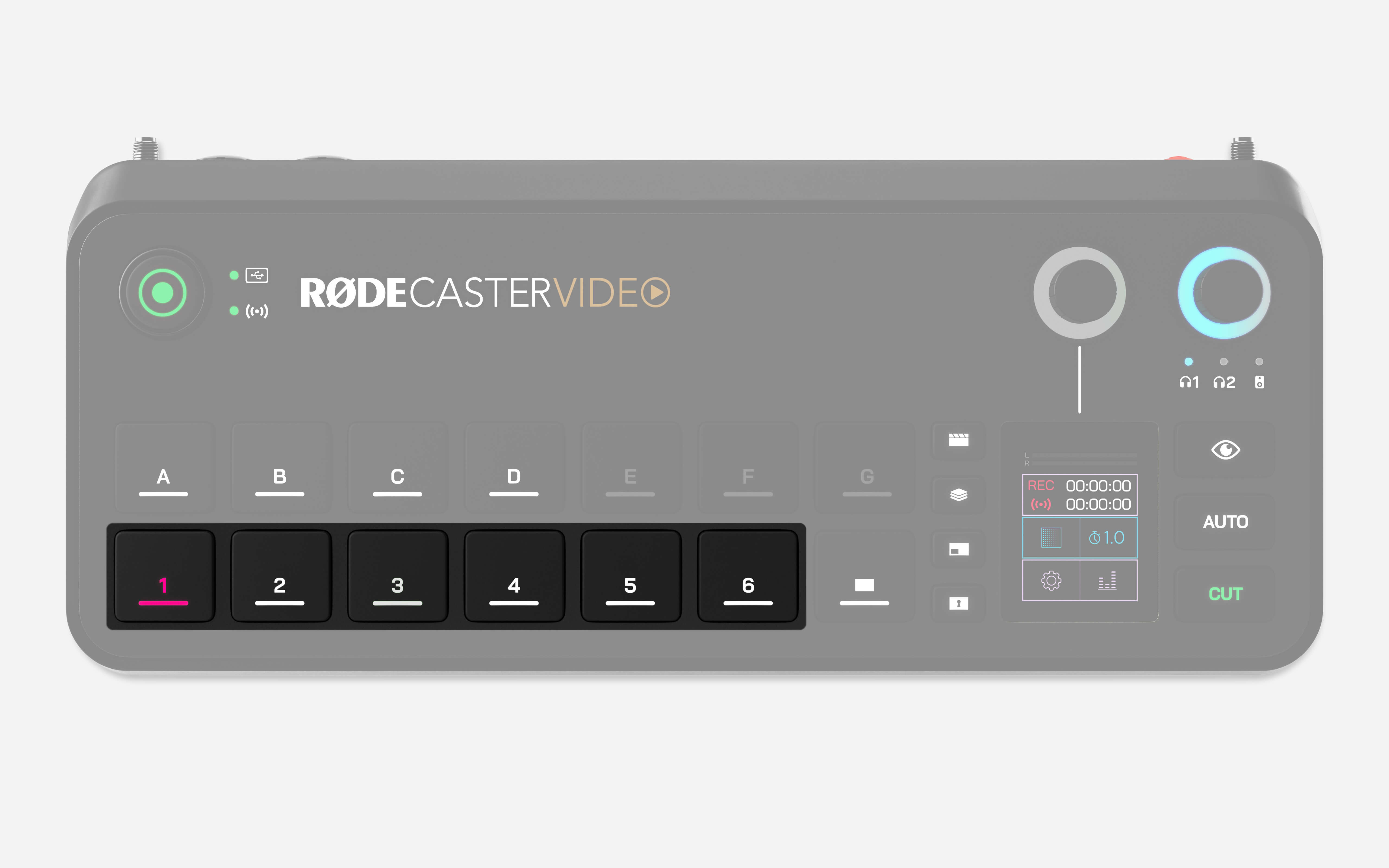 RØDECaster Video input buttons 1 to 6