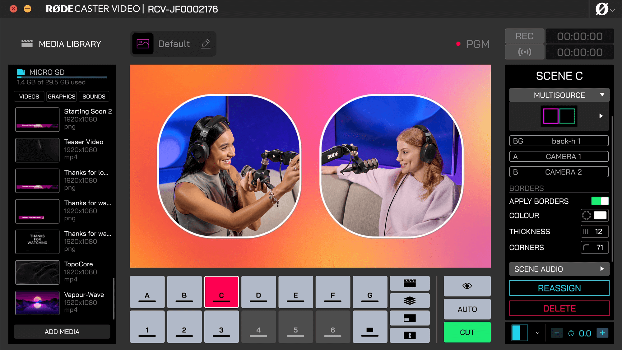 RØDECaster Video custom scene