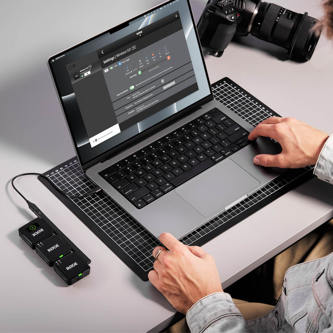 Wireless GO (Gen 3) connected to RØDE Central on MacBook