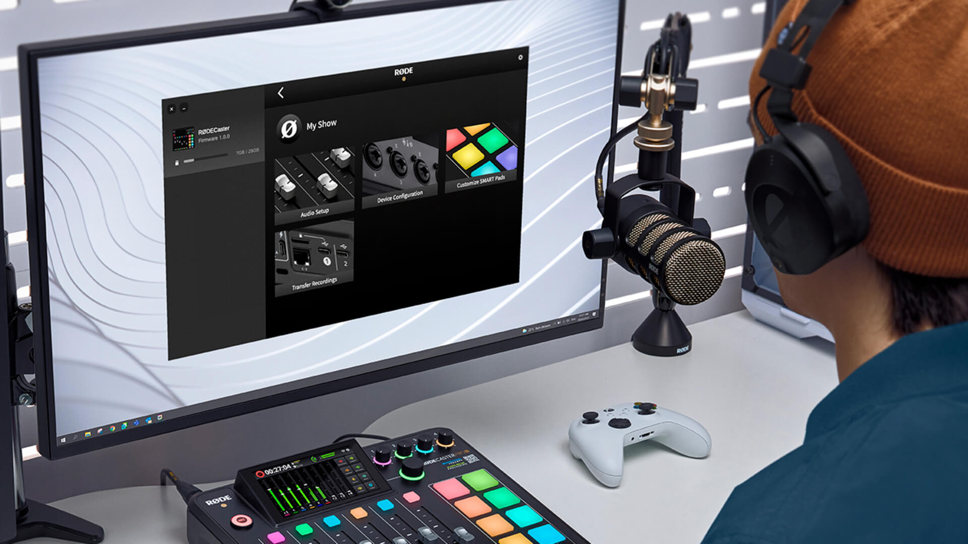 RØDECaster Pro II connected to the RØDECaster App