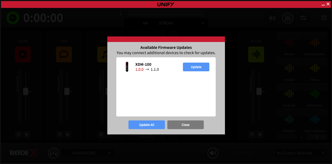 NT-USB+ firmware update via UNIFY
