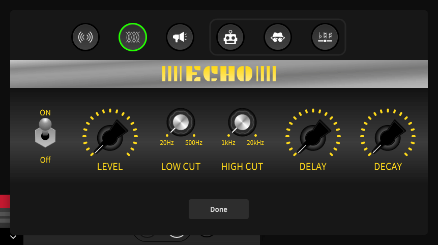 UNIFY echo effect settings