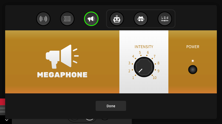 UNIFY megaphone effect settings