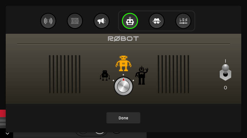 UNIFY robot effect settings