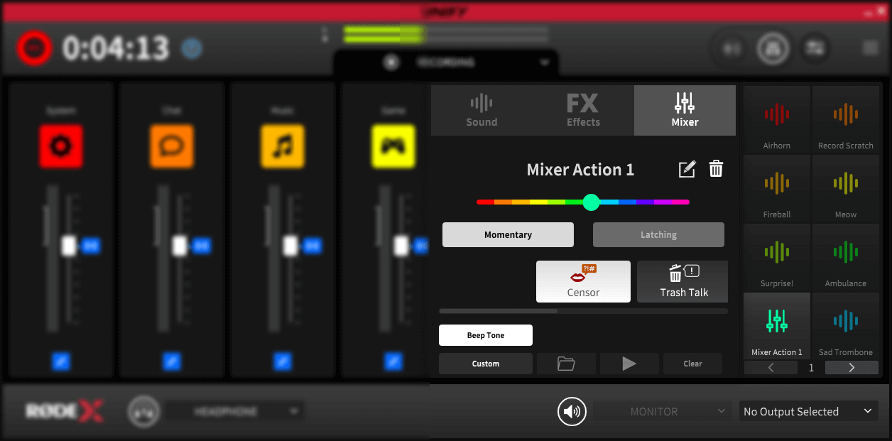 UNIFY censor effect settings