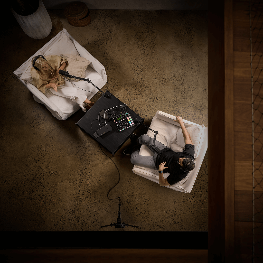 RØDECaster Video audio channels displayed on computer screen